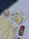 Ajd 8194 Pure Tissue Silk Embroidery Work Kids Wear Wholesalers In Delhi